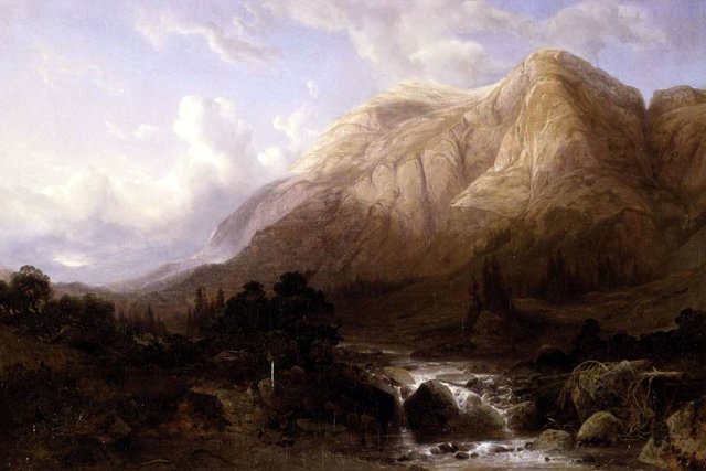 Mountainous Landscape with a Torrent by Alexandre Calame
