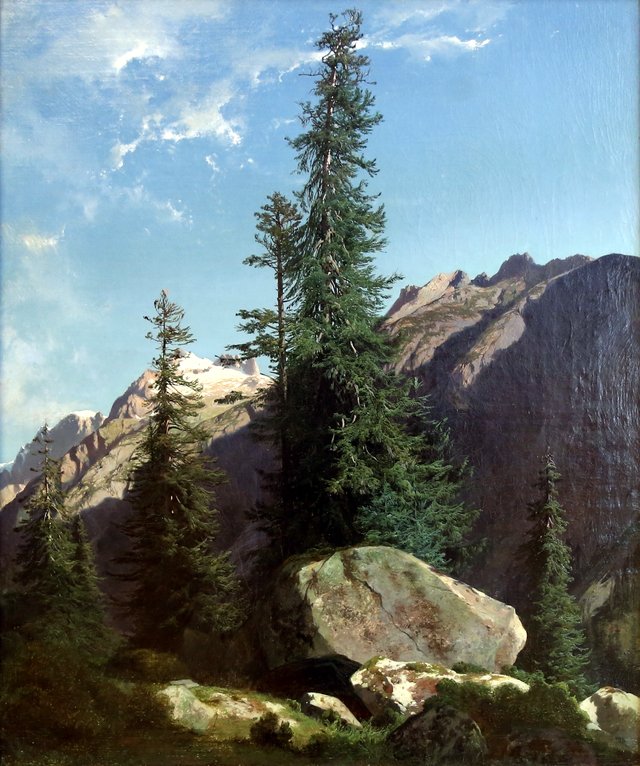 Tannen an der Handeck by Alexandre Calame