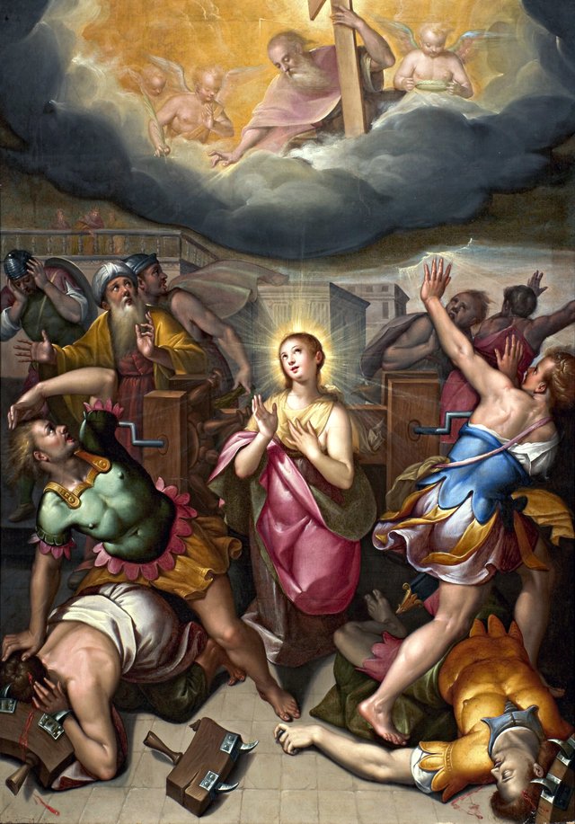 Saint Catherine of Alexandria and the Miracle of the Wheel by Denys Calvaert