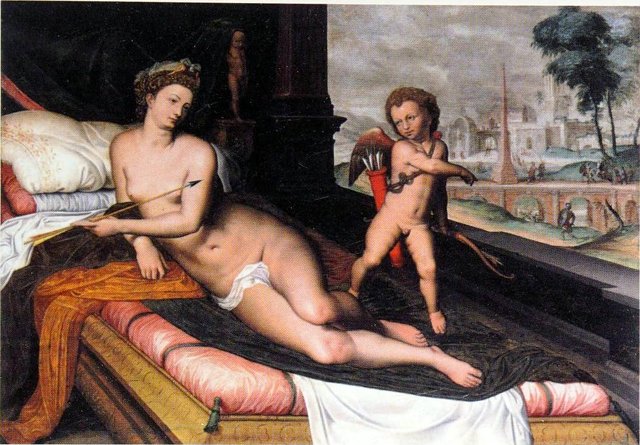 Venus and Amor by Willem Key