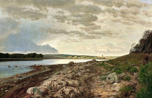 Rocky beach at Kalø Vig. by Janus la Cour