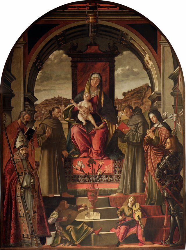 Madonna with Child on the Throne and Six Saints by Vittore Carpaccio