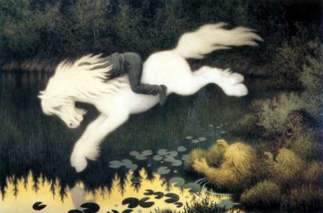 The Water Spirit as a White Horse by Theodor Kittelsen