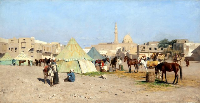 Caravan at the gates of Constantinople by Alberto Pasini