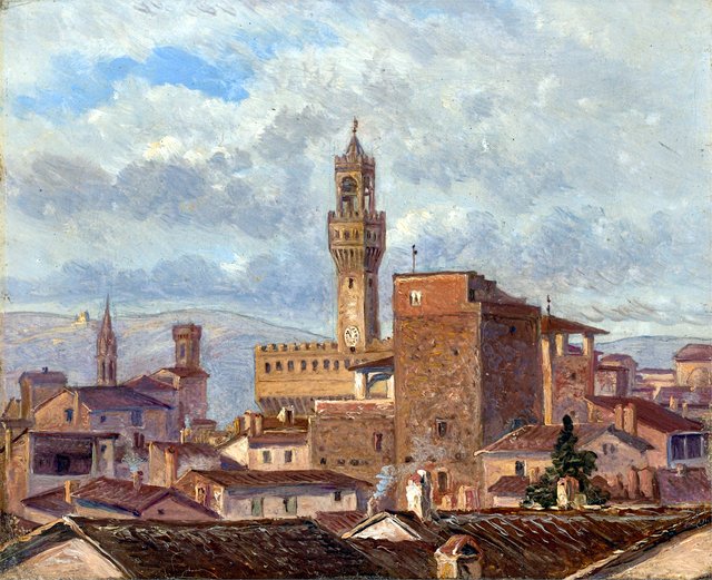 View of Florence with Palazzo Vecchio by Carl Gustav Carus