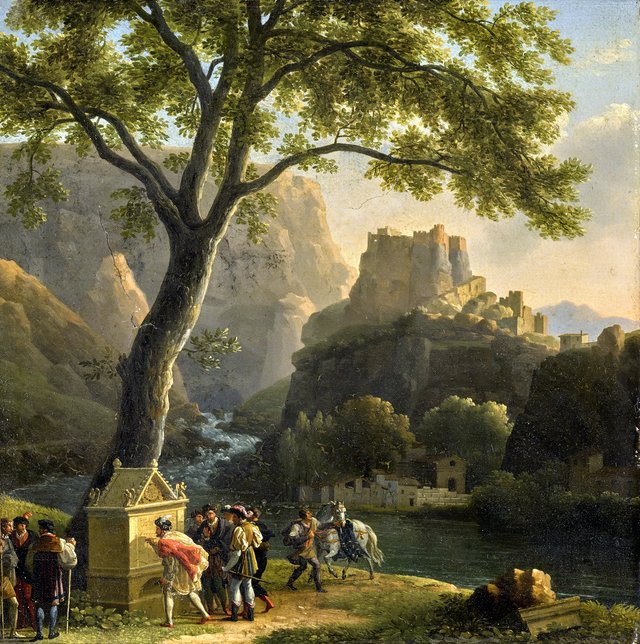François I by the fountain of Vaucluse by Jean-Joseph-Xavier Bidauld