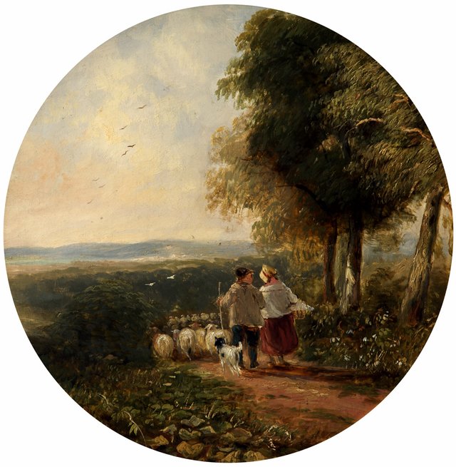 Landscape with Sheep by David Cox