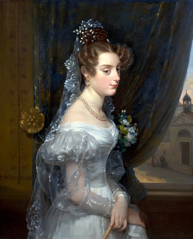 Portrait of Marie-Caroline de Bourbon-Sicile, Duchess of Berry by Hortense Haudebourt-Lescot