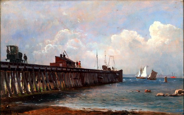The Jetty in Höganäs by Carl Frederik Sørensen