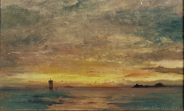 Off the coast of Kinn, Norway. by Carl Frederik Sørensen