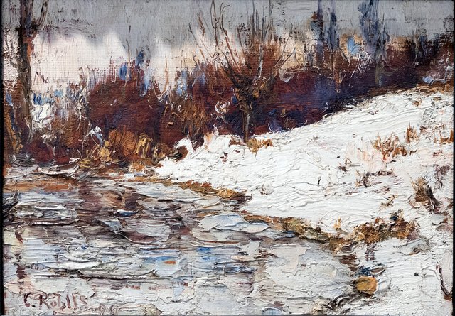 Am Ilmufer bei Weimar im Winter by Christian Rohlfs