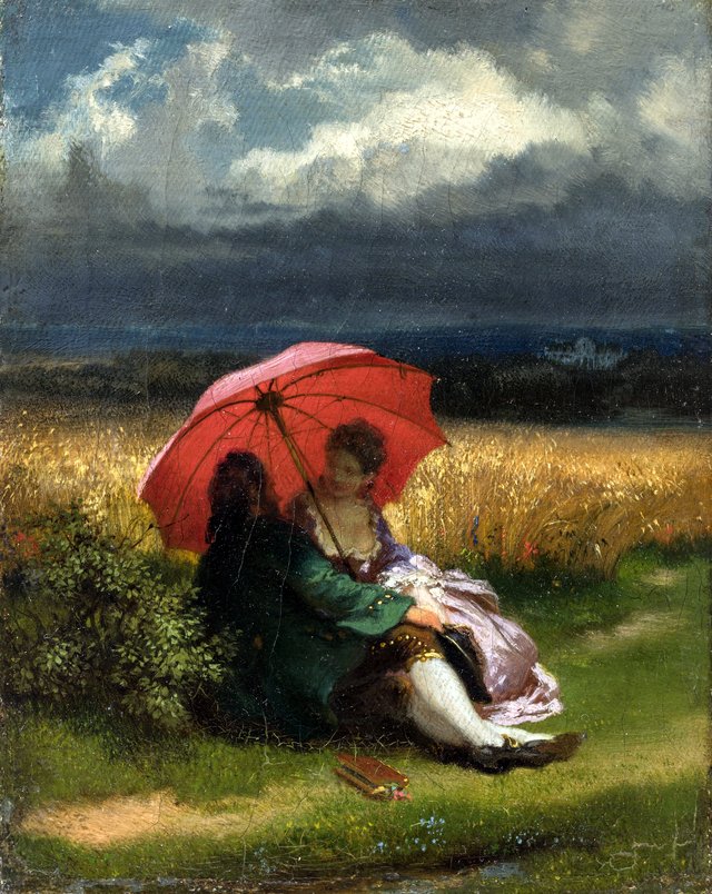 In the Summer (Red Parasol) by Josef Mánes