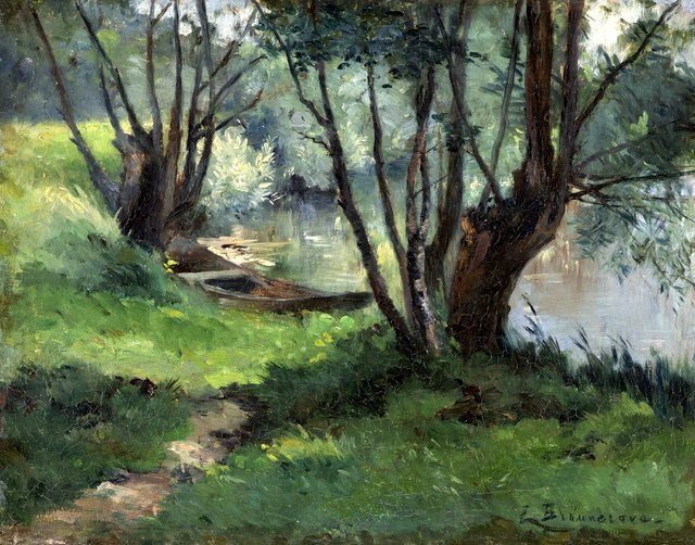 A stream near Barbizon, morning by Zdenka Braunerová