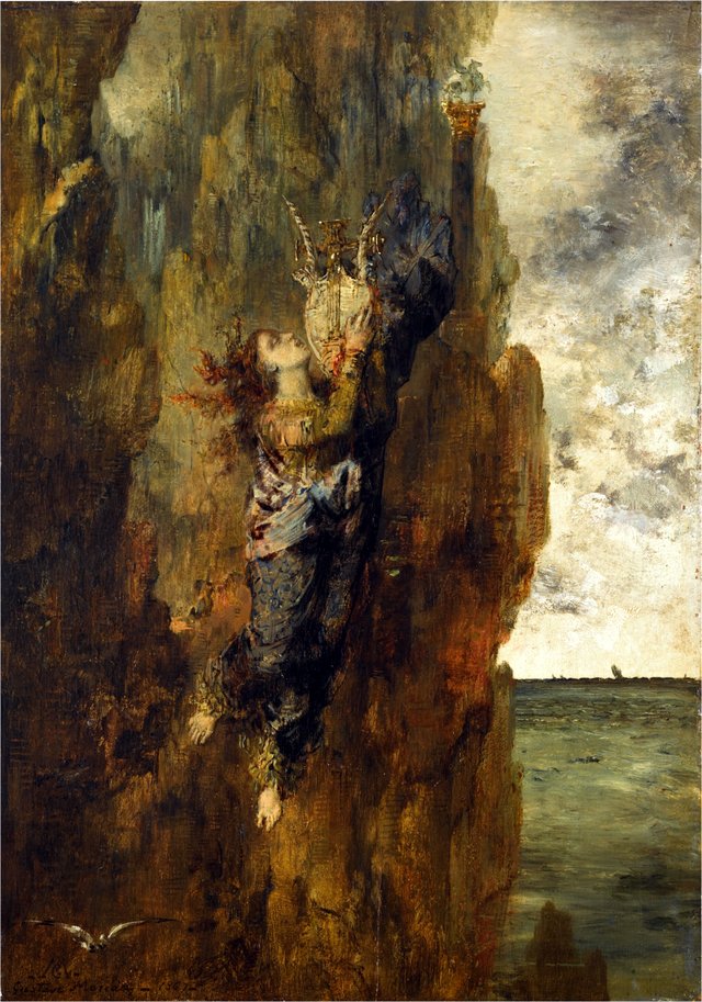 Sappho falling into the Abyss by Gustave Moreau