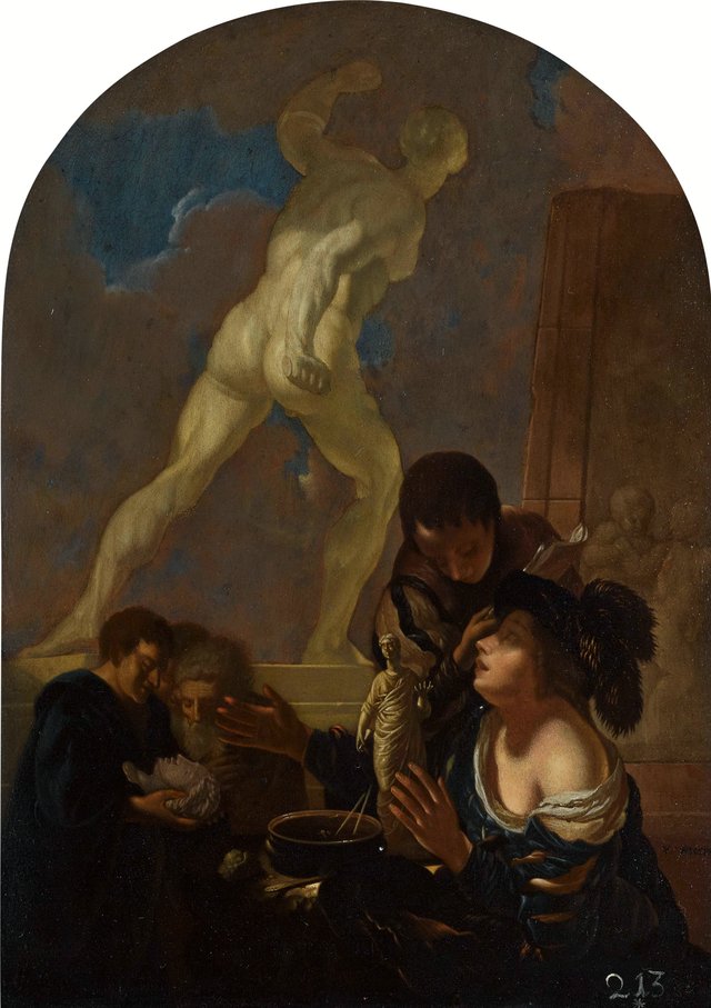 The sculptor's studio by Adriaen van der Werff