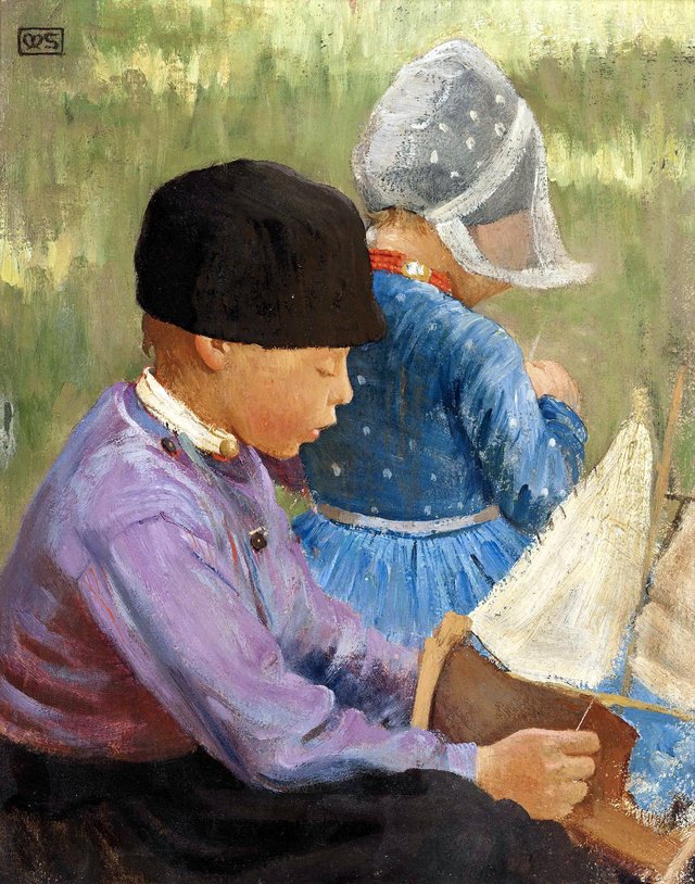 The young boat builders by Marianne Stokes