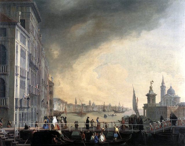 The Bridge for the Feast of the Madonna della Salute by Luca Carlevarijs