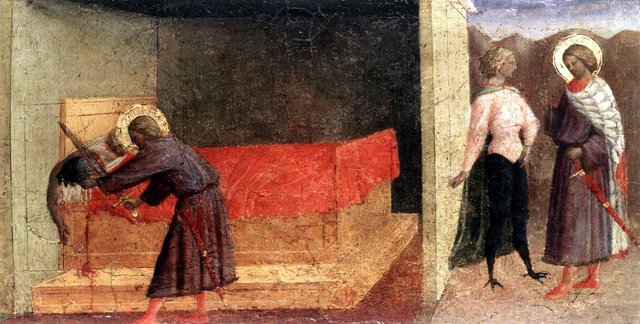Scènes de la légende de saint Julien l'Hospitalier by Masolino da Panicale