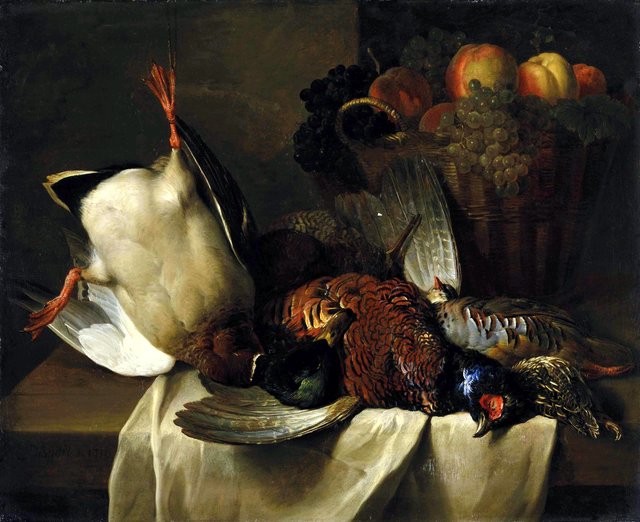 Nature morte au colvert et aux faisans by Alexandre-François Desportes
