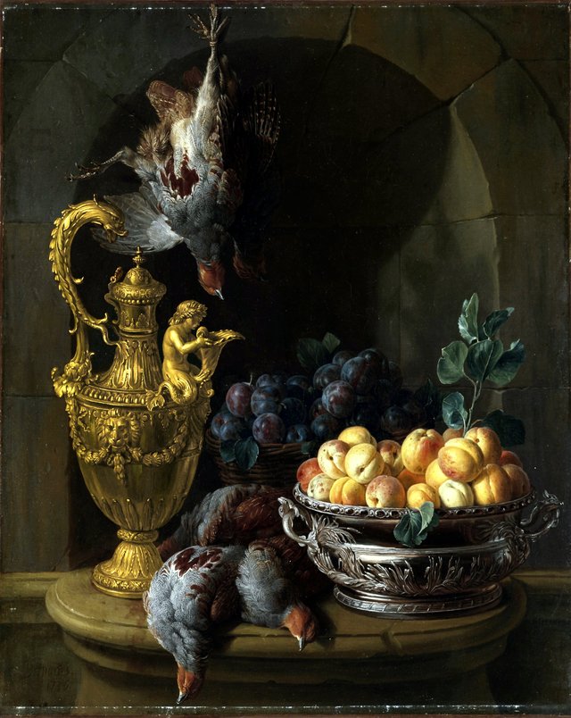 Gibier, abricots et prunes by Alexandre-François Desportes