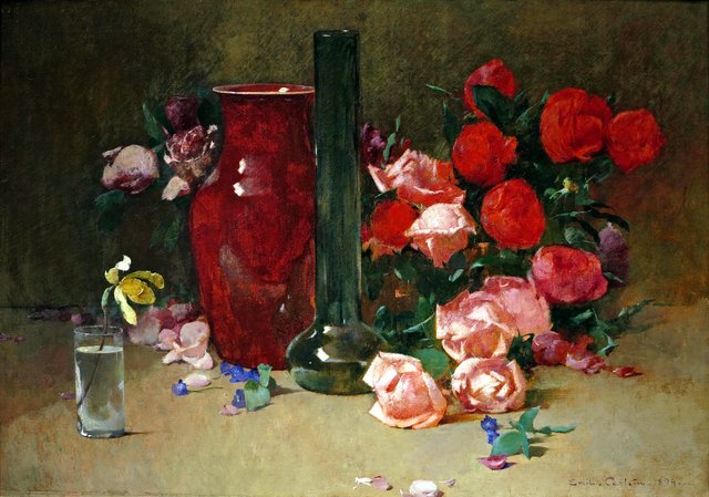 Roses and Vase by Emil Carlsen