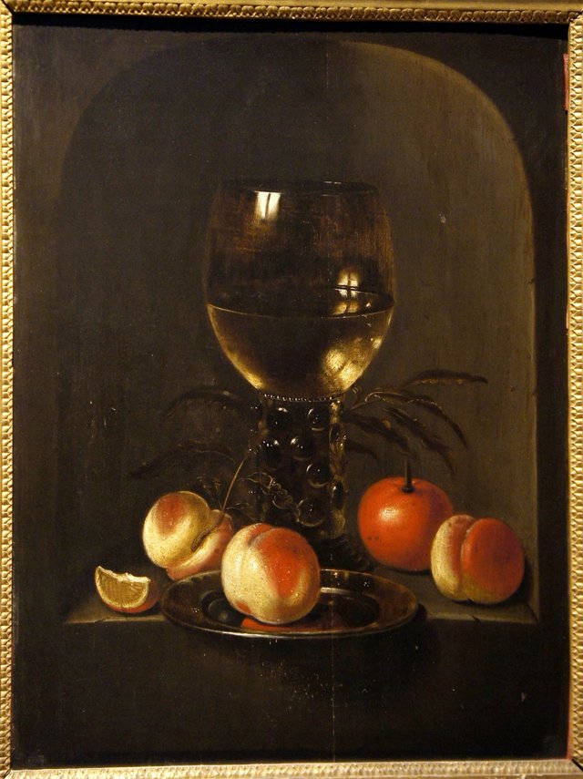 Still life of fruit in a niche by Willem Claesz. Heda