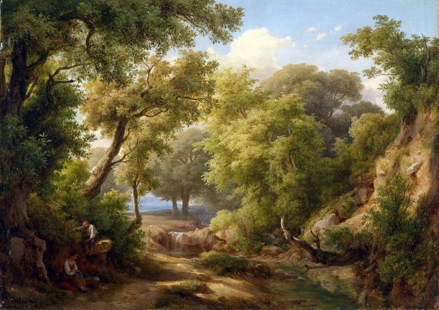 Waldpartie by Károly Markó
