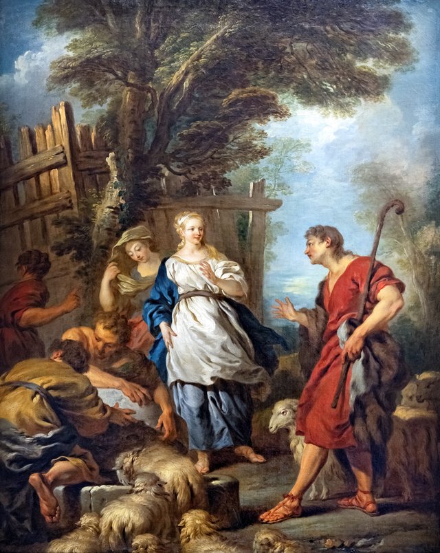 Jacob et Rachel au puits by François Lemoyne