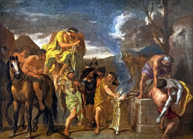 Mucius Scaevola devant Porsenna by Charles Le Brun