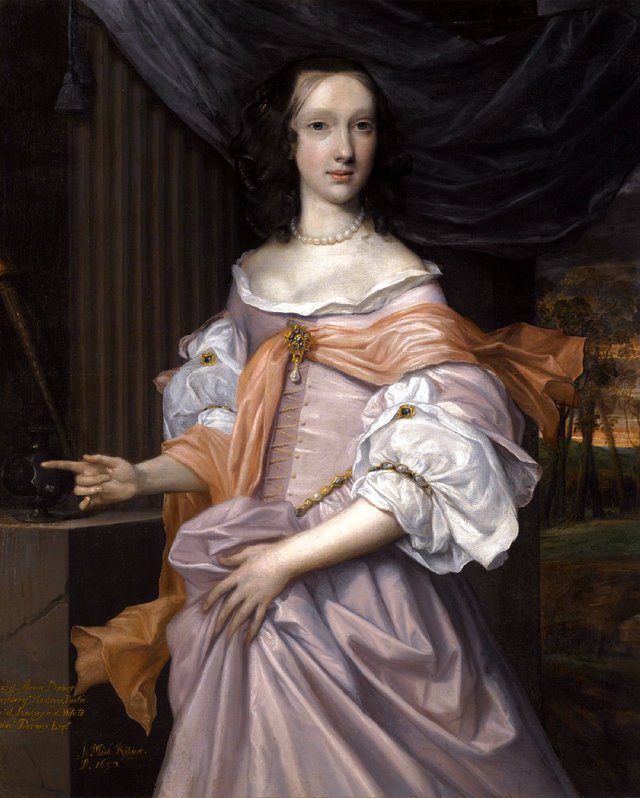 Catherine Dormer, daughter of Montagu Bertie, 2nd Earl of Lindsey, by John Michael Wright by John Michael Wright