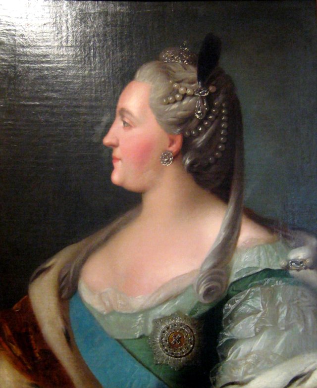 Catherine II profile portrait by Fyodor Rokotov