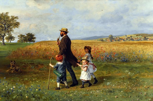 Sunday Promenade by Ludwig Knaus