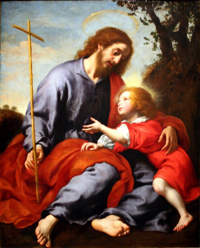 Jésus prenant la croix de saint Joseph. by Carlo Dolci
