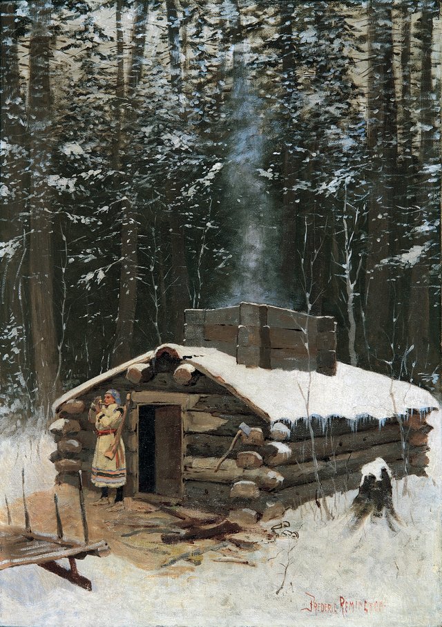 Antoine's Cabin by Frederic Remington