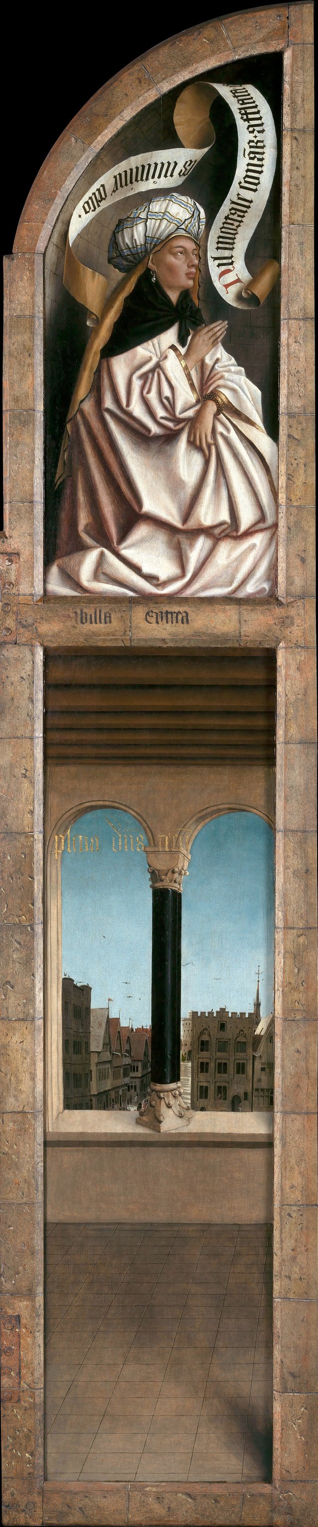 Erythraean Sibyl and arched window with a view by Jan van Eyck