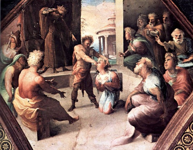 Freskenzyklus im ehemaligen Palazzo Bindi Segardi by Domenico Beccafumi