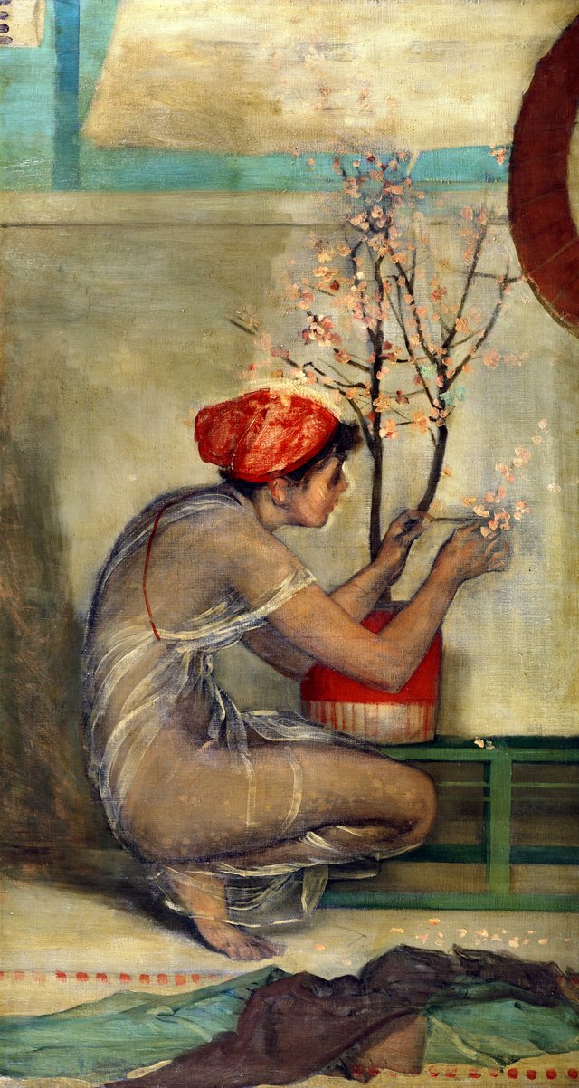 Young Girl with Cherry Blossom by James McNeill Whistler