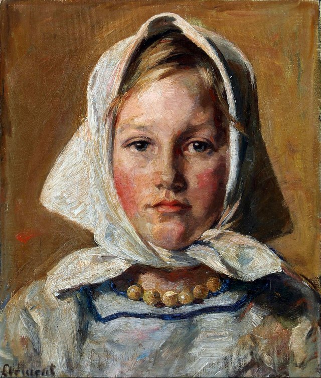 Portrait of a girl. by Gad Frederik Clement
