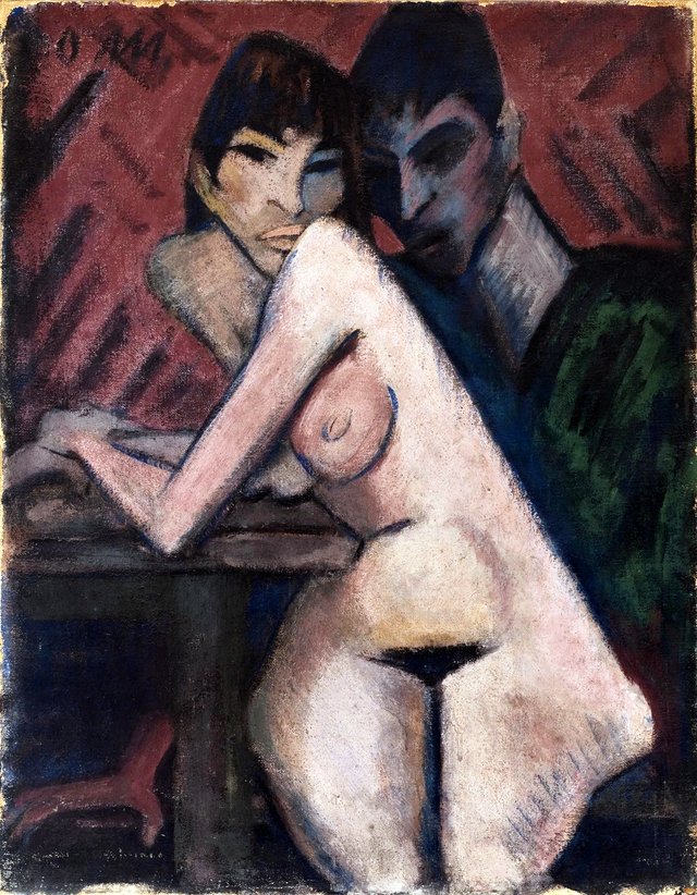 Couple in a sleazy Bar by Otto Mueller