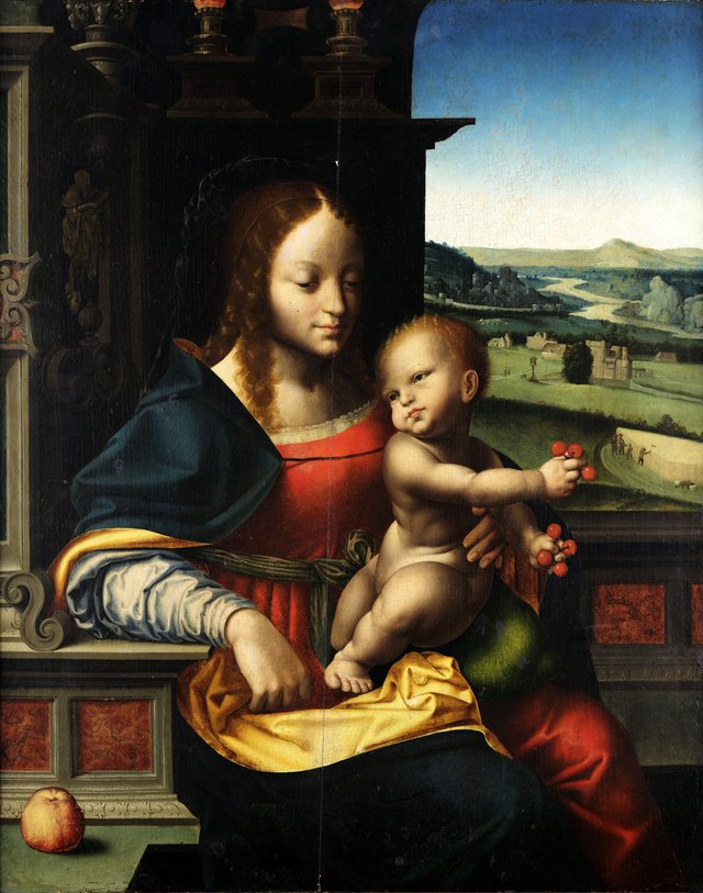 Madonna with Child and fruit by Joos van Cleve