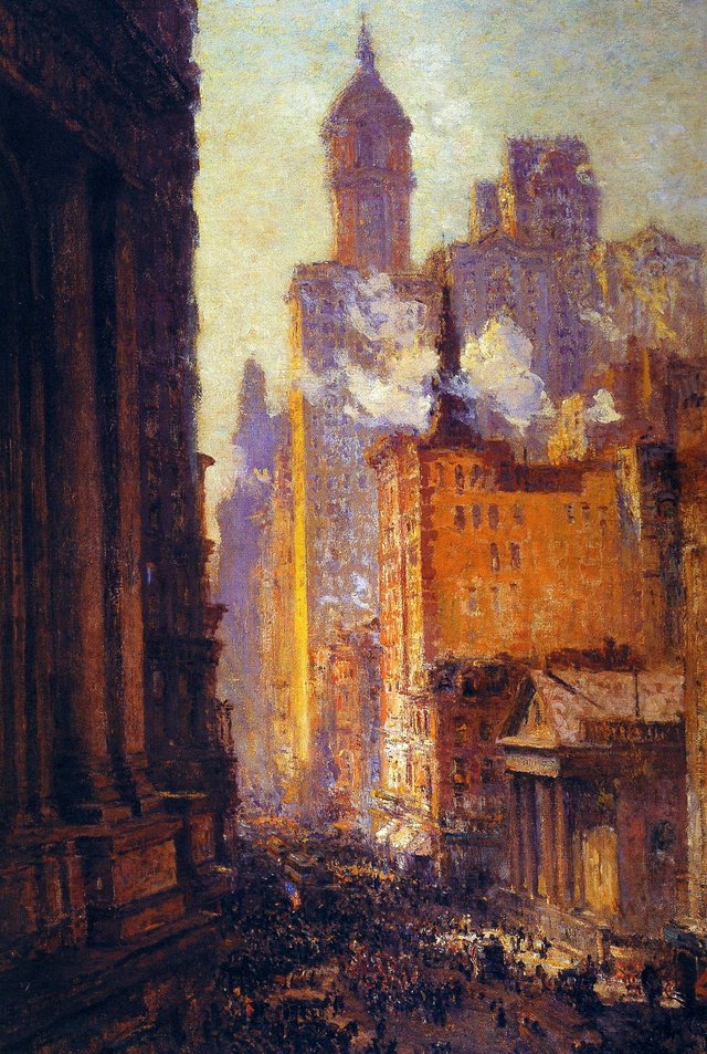 Broadway from the Post Office (Wall Street) by Colin Campbell Cooper
