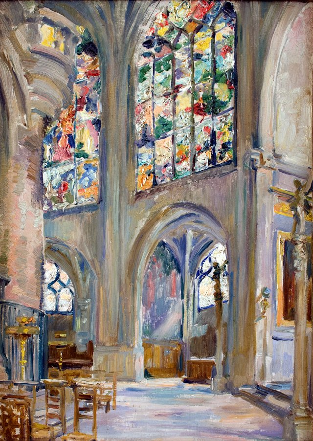 Interior of the Church of St. Étienne in Paris by Stanisław Wyspiański