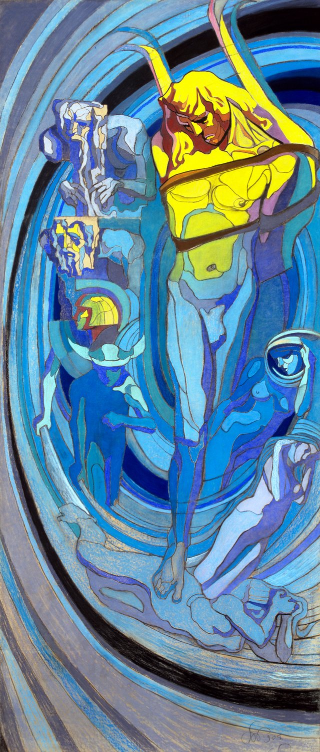 Apollo (Copernicus’ astral system), design for a stained glass in the House of the Medical Society in Kraków by Stanisław Wyspiański