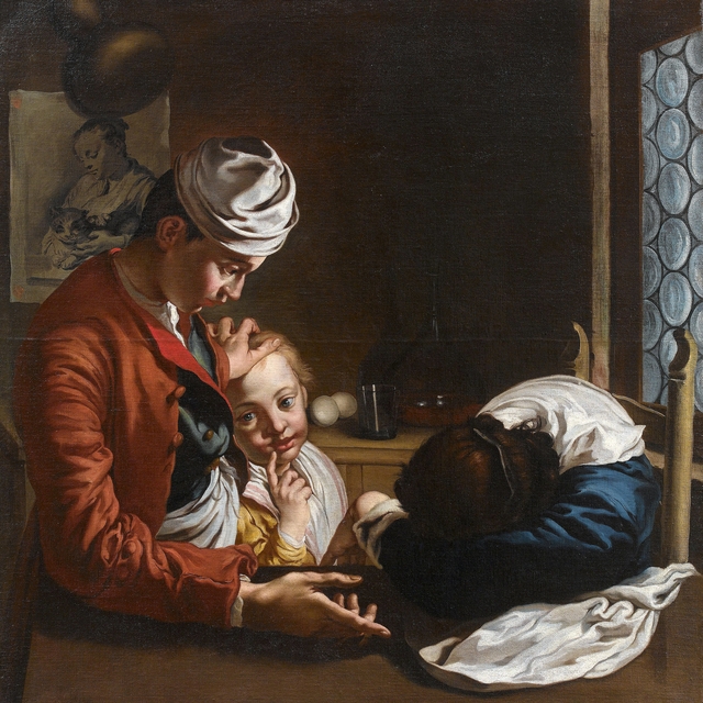 Familienszene in einem Interieur by Giacomo Ceruti