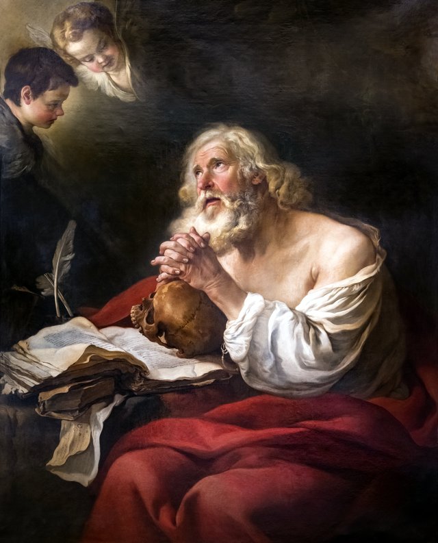Saint Jerome in prayer by Joseph-Marie Vien