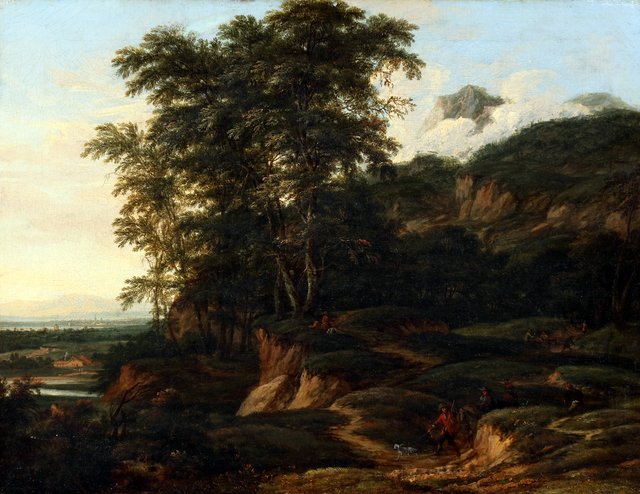 Mountainous Landscape with Hunters by Roelant Roghman
