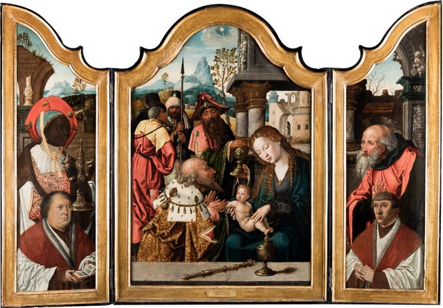 Triptych with the Adoration of the Magi (ex-Frances Amherst) by Pieter Coecke van Aelst