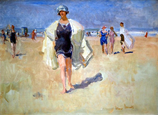 Dame am Strand von Viareggio by Isaac Israëls