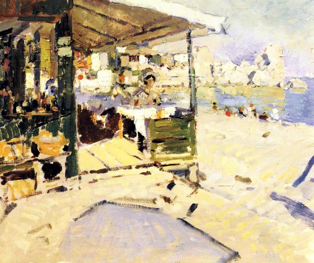 On the Seashore in the Crimea by Konstantin Korovin
