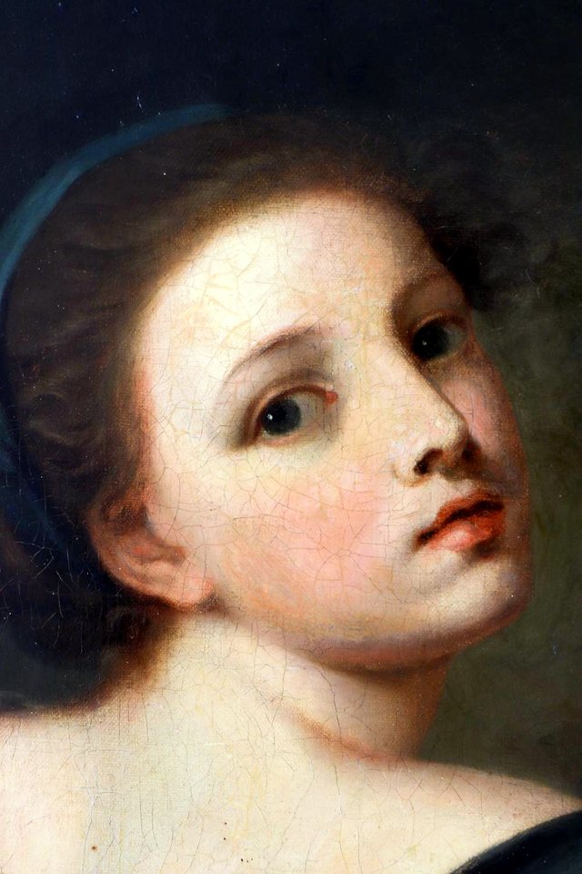Porträt eines jungen Mädchens, rückwärts über die Schulter blickend by Constance Mayer